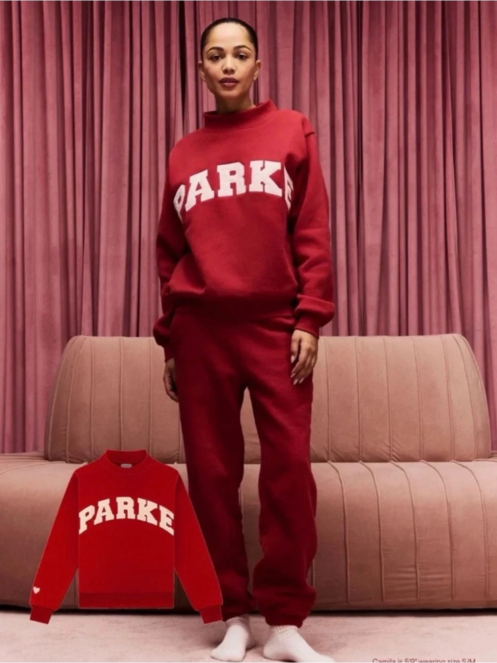 PARKE Valentine's Varsity Mockneck L/XL